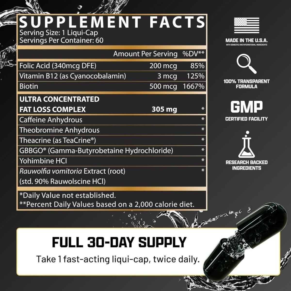 Nutrex Research Lipo - 6 Black Hers Ultra Concentrate Dietary Supplement - 60 Liqui - Caps - Glam Global UK