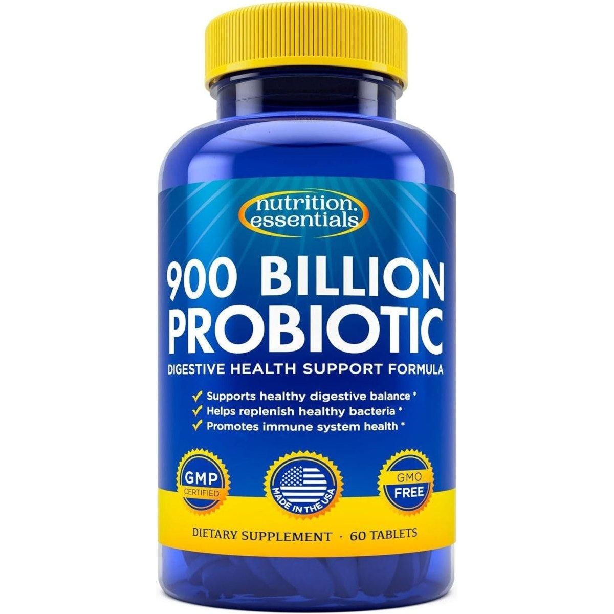 Nutrition Essentials 900 Billion Probiotics Vegan Raw Probiotic Formula - 60 Capsules - Glam Global UK