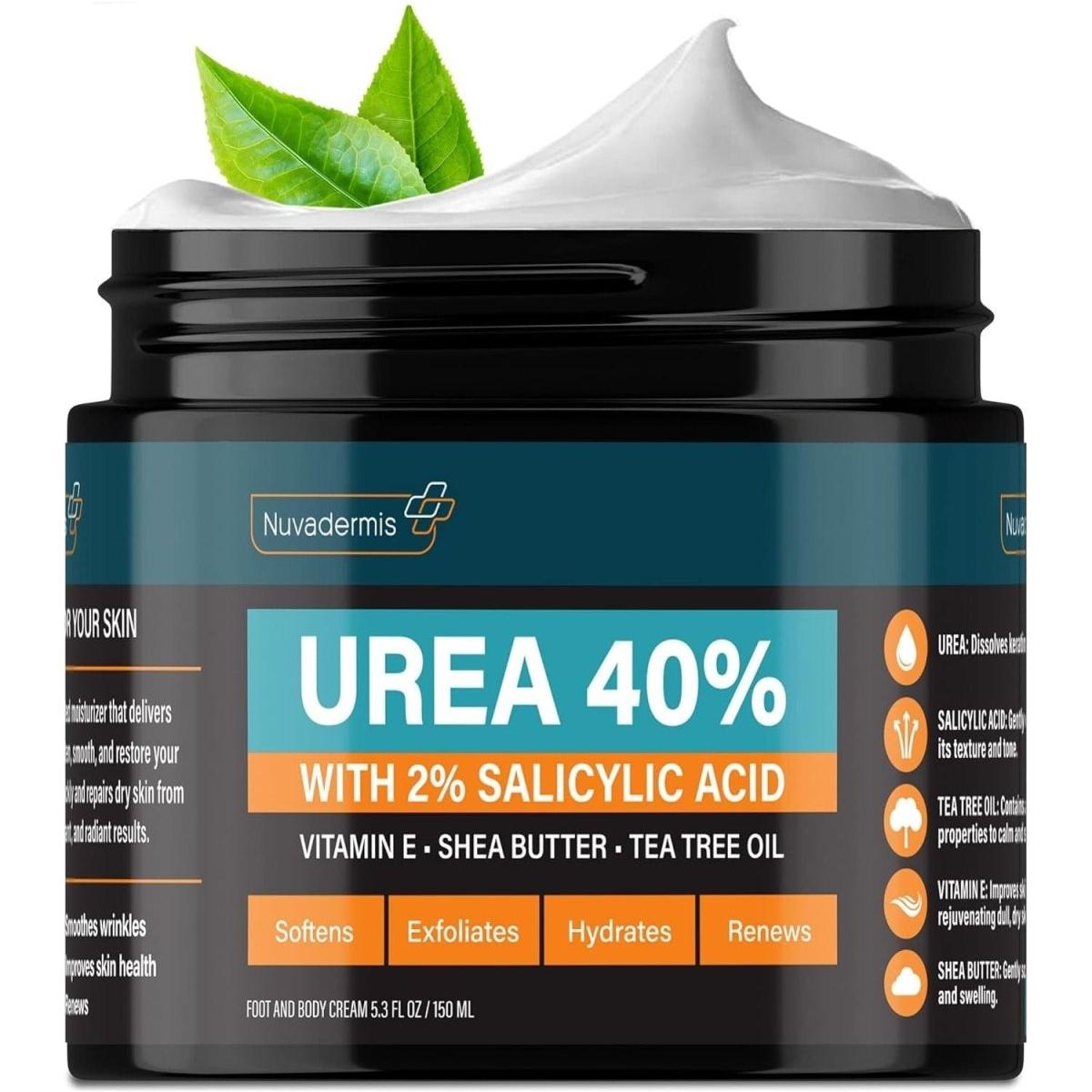 NUVADERMIS Urea Cream 40% with 2% Salicylic Acid Foot and Body Cream 5.3 fl oz - 150 ml - Glam Global UK