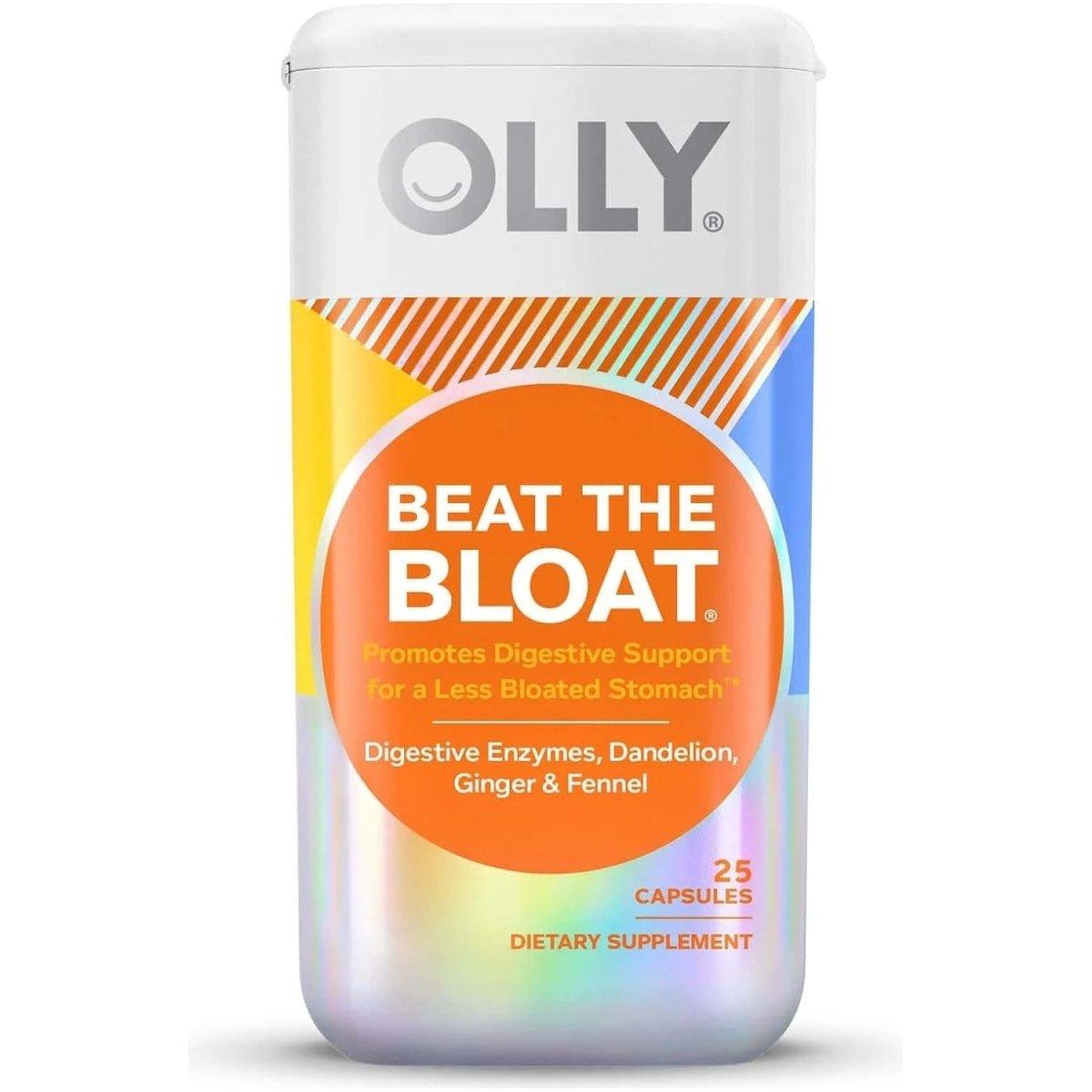 OLLY Beat the Bloat Capsules, Digestive Support Enzymes - 25 Count - Glam Global UK