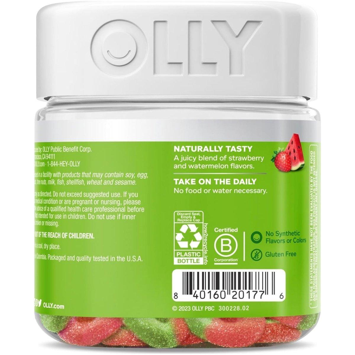 OLLY Fiber Gummy Rings, 5G Prebiotic Fiber Berry Melon - 50Ct - Glam Global UK