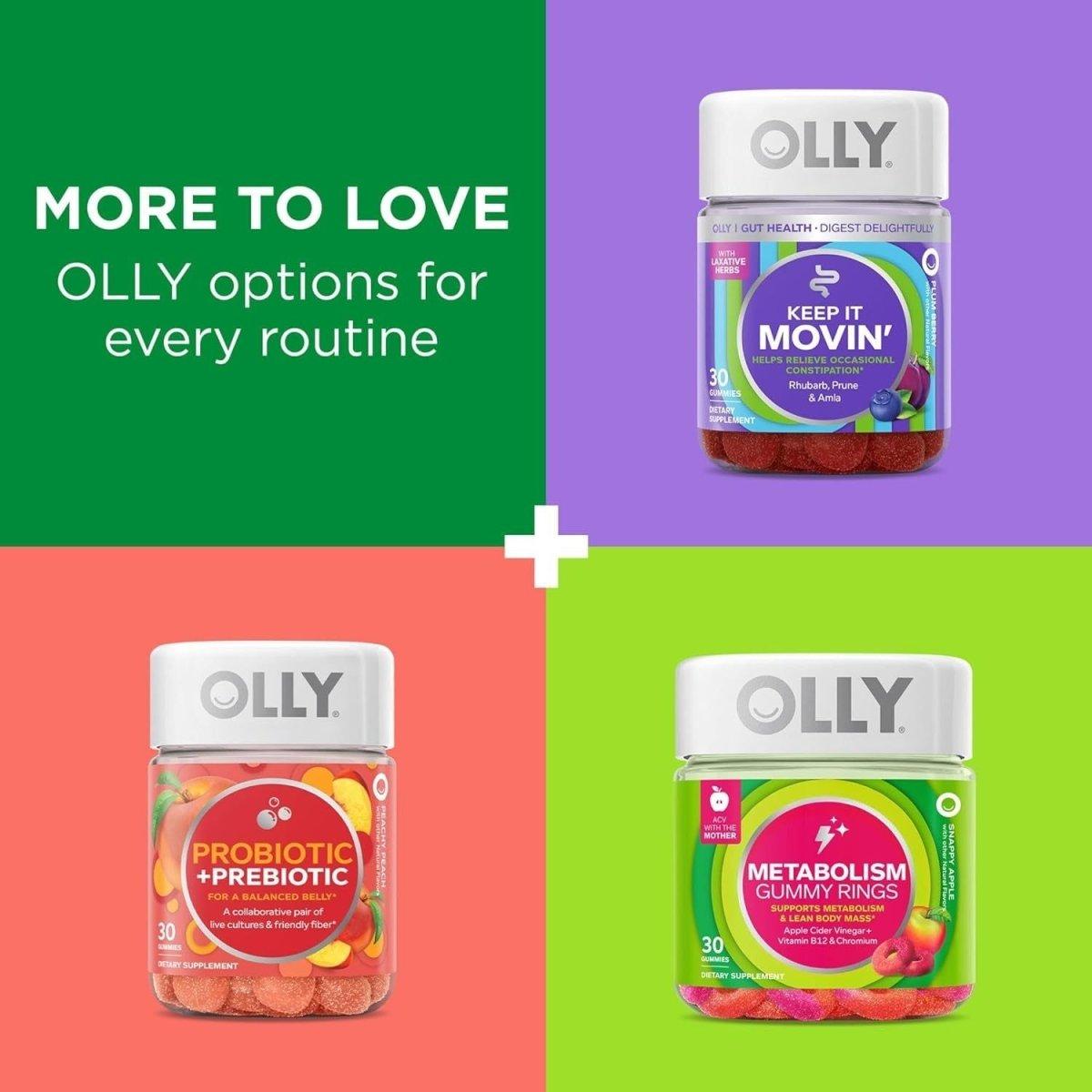 OLLY Fiber Gummy Rings, 5G Prebiotic Fiber Berry Melon - 50Ct - Glam Global UK