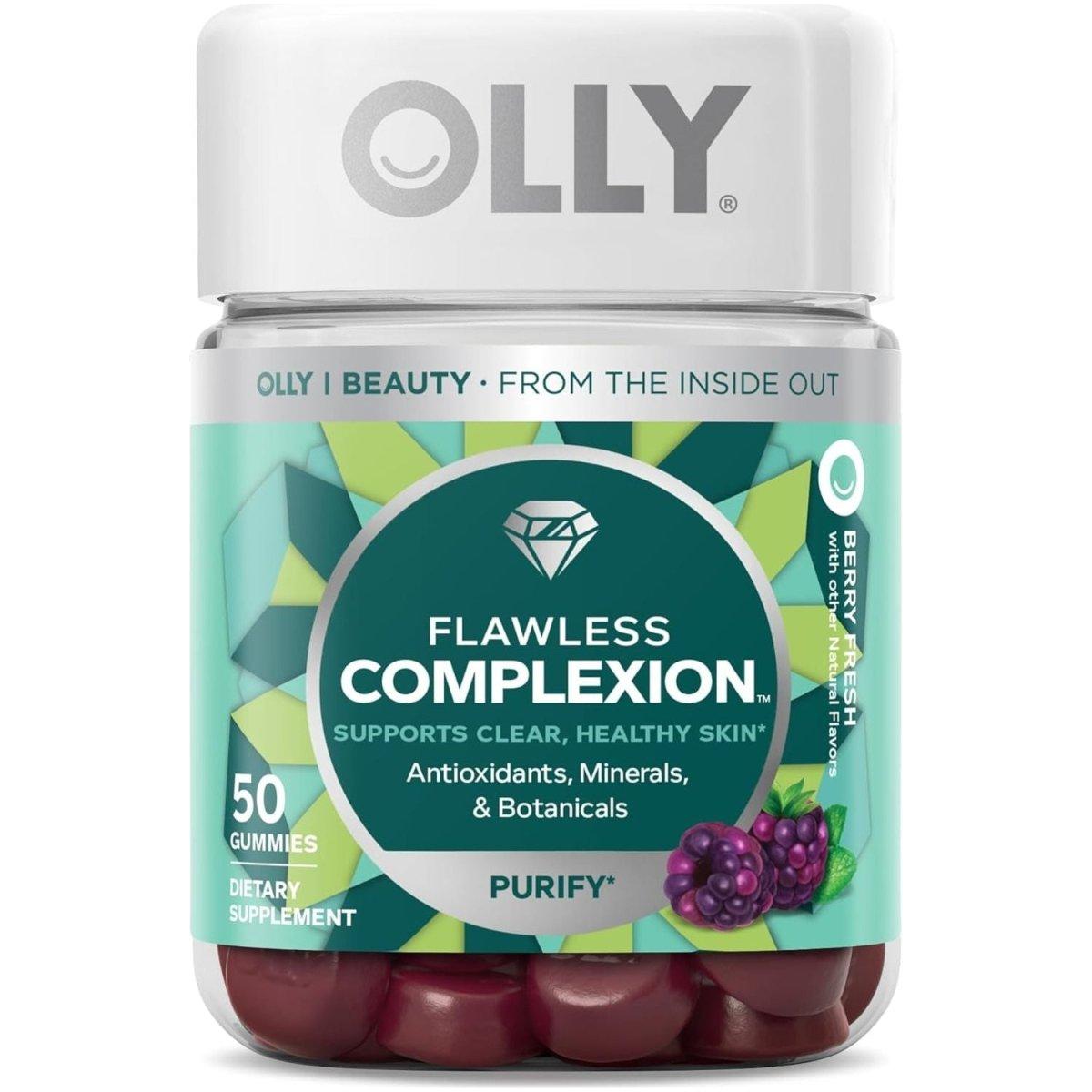 OLLY Flawless Complexion Gumm Berry - 50 Count (Pack of 1) - Glam Global UK