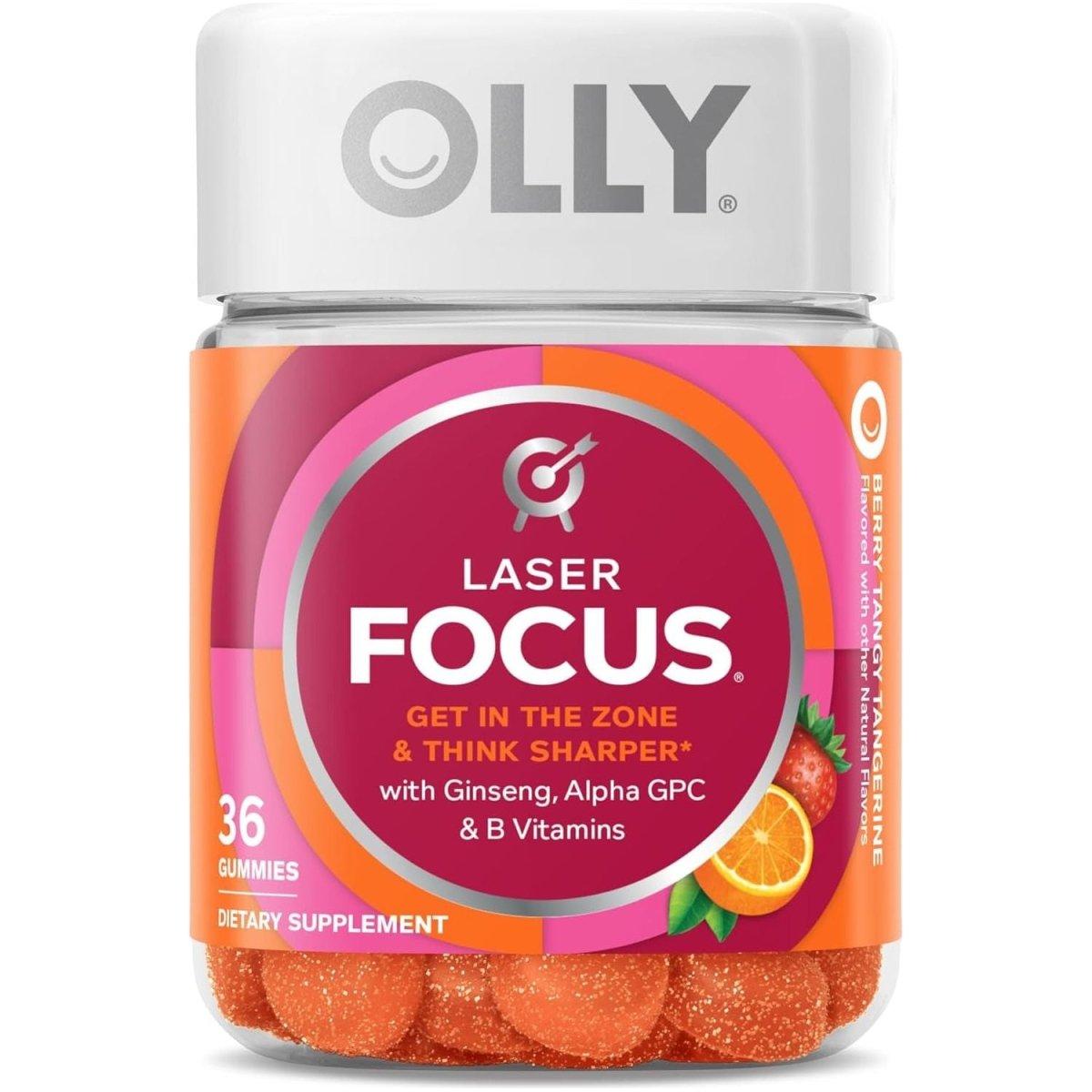 OLLY Laser Focus Gummy, Ginseng, Alpha GPC - 36 Count - Glam Global UK