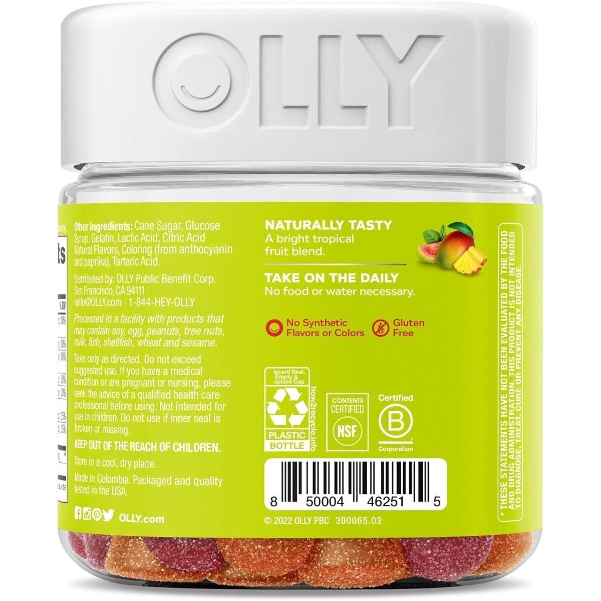 OLLY Multi + Probiotic Adult Multivitamin Gummy, 1 Billion Cfus (70 Gummies), Tropical Twist - Glam Global UK