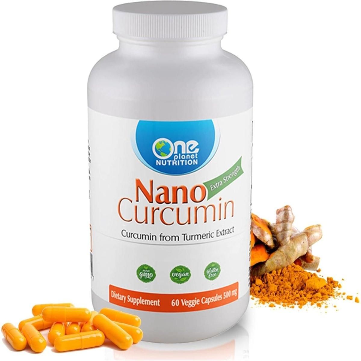 One Planet Nutrition Nano Curcumin plus 500 Mg, Turmeric Capsules - 120 Veggie Capsules - Glam Global UK