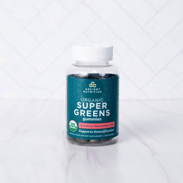 Organic SuperGreens Gummy - Strawberry Watermelon - 100 Gummies - Glam Global UKAncient Nutrition