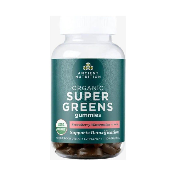 Organic SuperGreens Gummy - Strawberry Watermelon - 100 Gummies - Glam Global UKAncient Nutrition