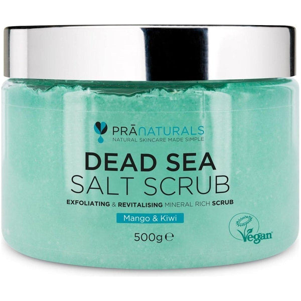 PraNaturals Dead Sea Salt Body Scrub Mango & Kiwi - 500g - Glam Global UKPra Naturals