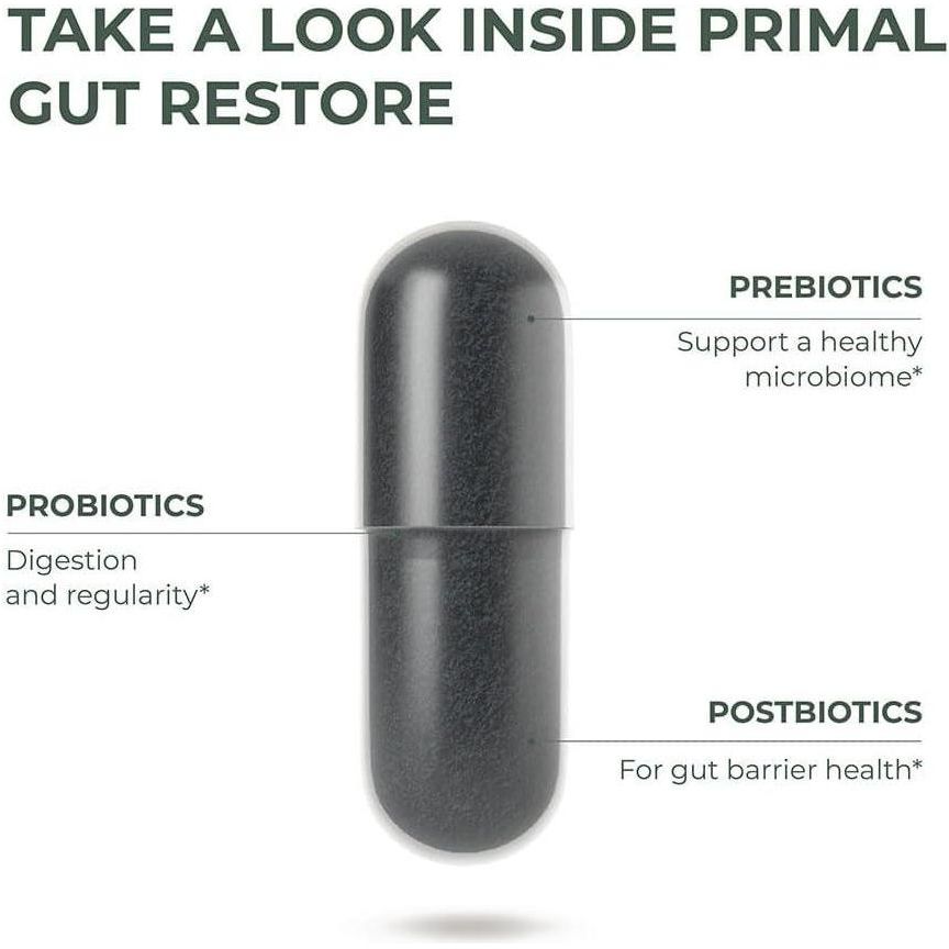 Primal Harvest Gut Restore Probiotics and Prebiotics - 60 Count - Glam Global UK