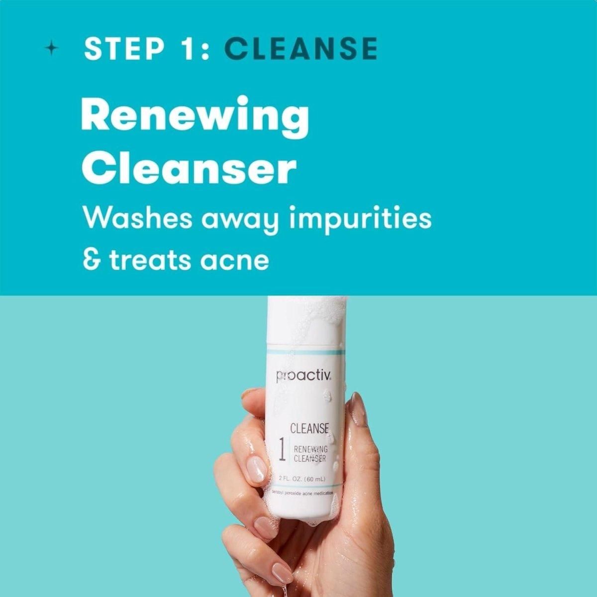 Proactiv 3 Step Acne Treatment - Benzoyl Peroxide Face Wash - 30 Day Complete Acne Skin Care Kit - Glam Global UK