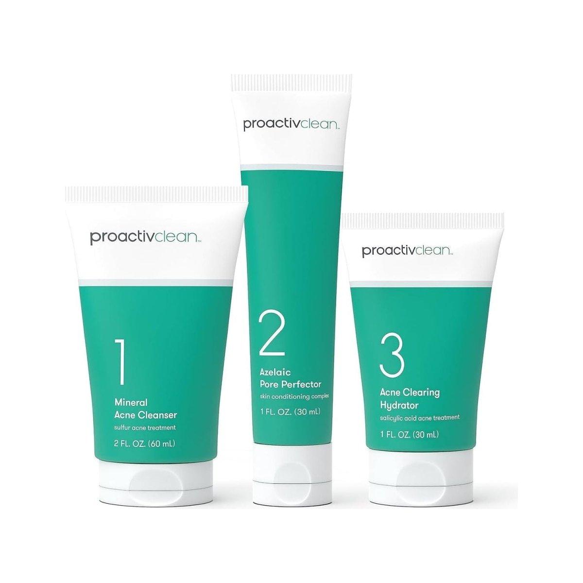 Proactiv Clean 3 Step Acne Treatment Routine - 30 Day Acne Skin Care Kit W/Zits Happen® Pimple Patches - Glam Global UK