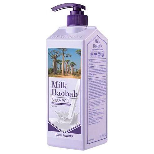 BIOKLASSE Milk Baobab Hair Shampoo – Baby Powder 1000ml | Gentle, Hypoallergenic Hair Care