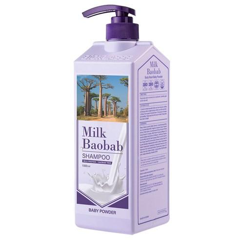 BIOKLASSE Milk Baobab Hair Shampoo – Baby Powder 1000ml | Gentle, Hypoallergenic Hair Care