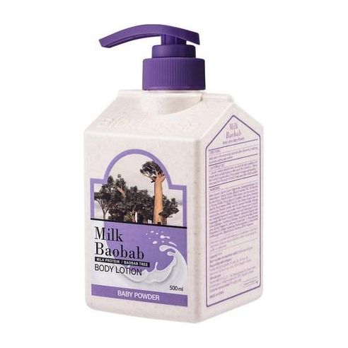 BIOKLASSE MILK BAOBAB Body Lotion – 500ml | Gentle Hydration & Comforting Baby Powder Fragrance