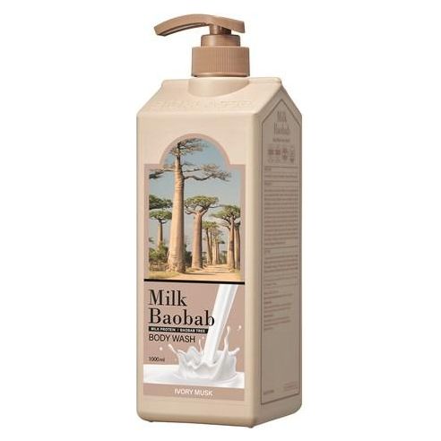 BIOKLASSE MILK BAOBAB Body Wash – 1000ml | Gentle Cleanse & Long-Lasting Ivory Musk Fragrance