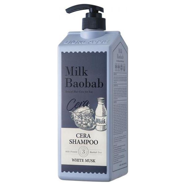 BIOKLASSE MILK BAOBAB Hair Cera Shampoo – White Musk – 500ml | pH-Balanced Ceramide Shampoo with Long-Lasting Musk Fragrance
