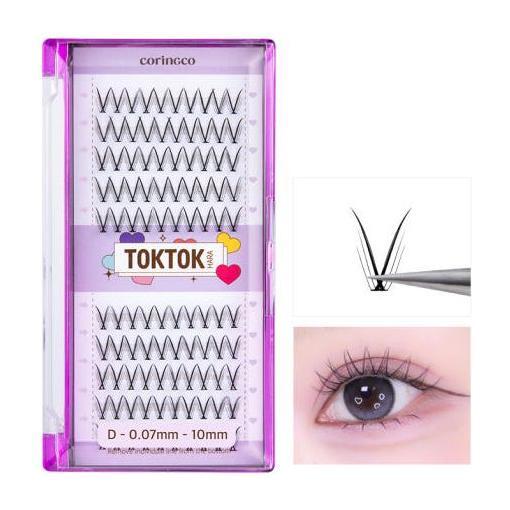 CORINGCO Toktok-Hara Check Eyelash – 100pcs (3 Types) | Soft, Customisable Clusters for Naturally Defined Lashes