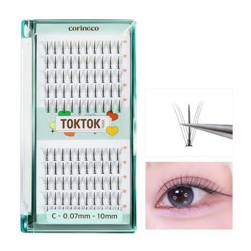 CORINGCO Toktok-Hara W Eyelash Set – 100pcs (4 Types) | Customisable Volume with Easy Application