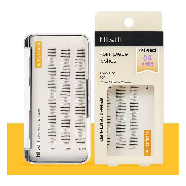 Fillimilli Point Piece Lashes (9mm, 10mm, 11mm) – A-Shape (90pcs) | Voluminous Yet Natural Look