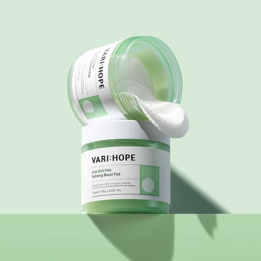 VARIHOPE AHA BHA PHA Refining Boost Pad (70 Pads/170g) | Daily Exfoliating & Pore-Refining Treatment