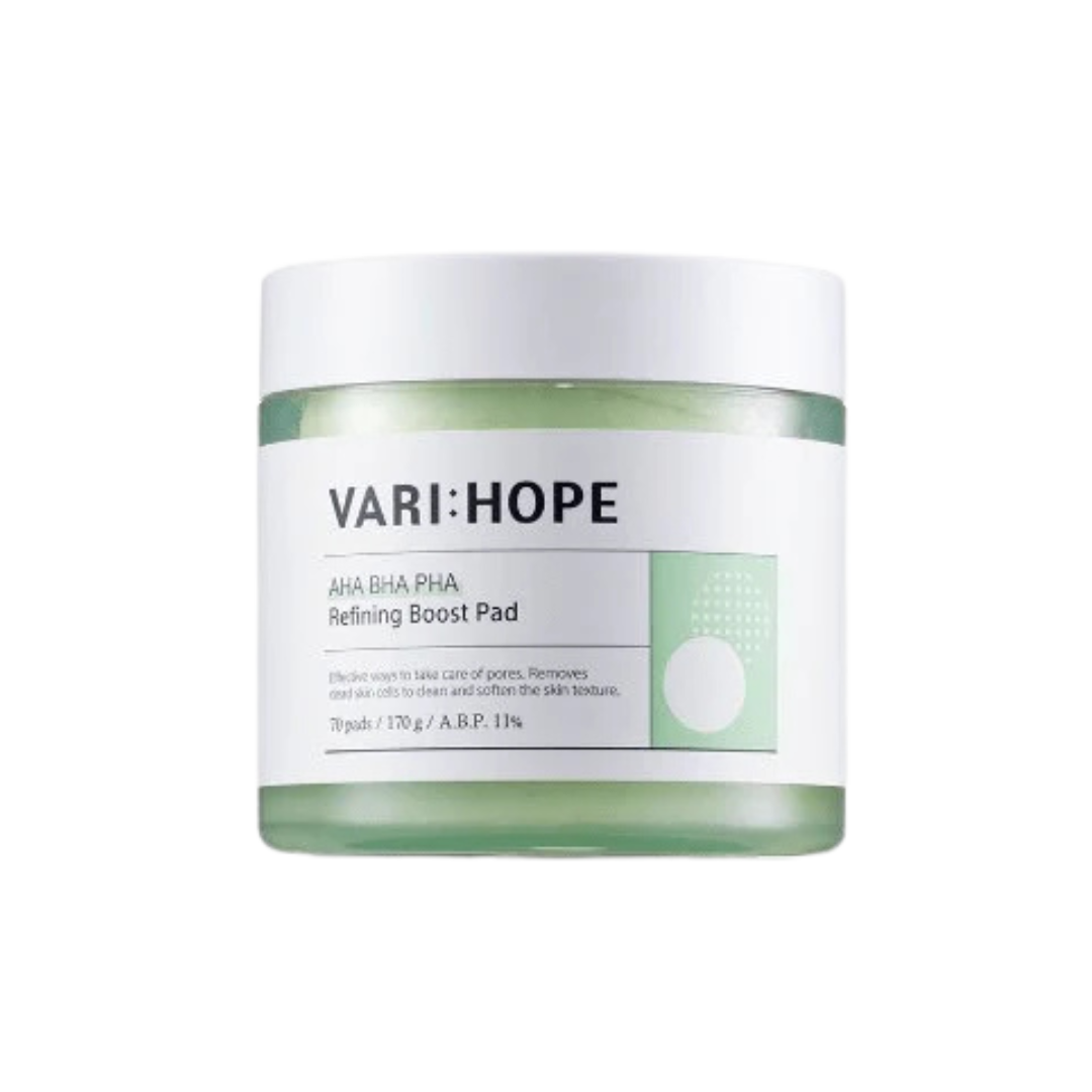 VARIHOPE AHA BHA PHA Refining Boost Pad (70 Pads/170g) | Daily Exfoliating & Pore-Refining Treatment