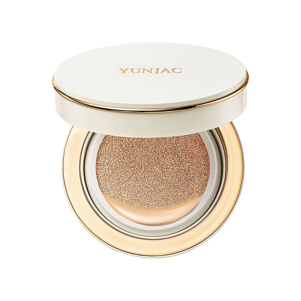 YUNJAC Long Wear Porcelain Cushion Foundation SPF50+ PA++++ - 15g x 2 | Brightening & Hydrating Coverage