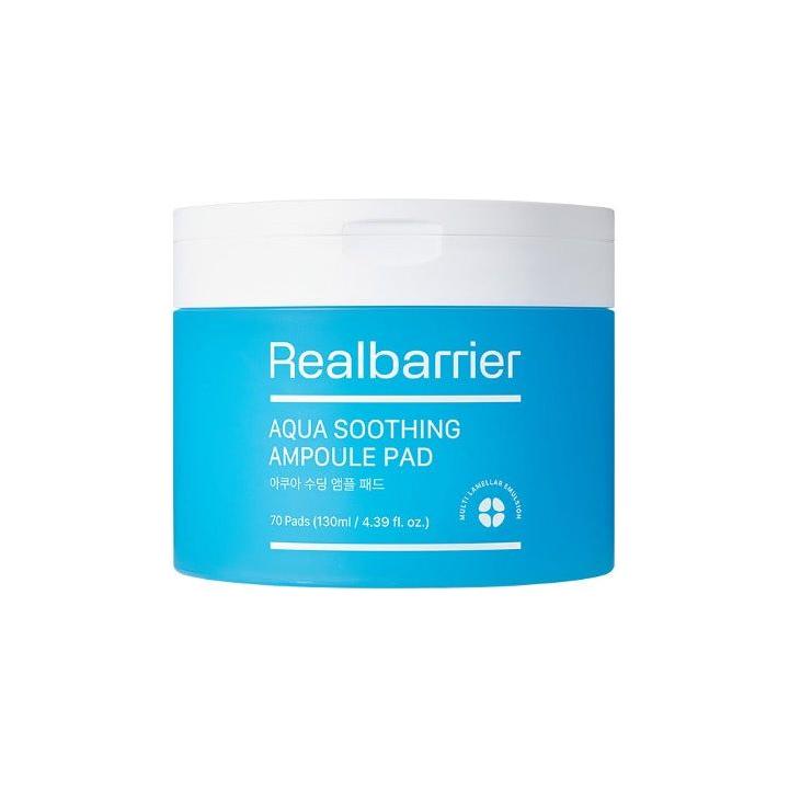 Real Barrier Aqua Soothing Ampoule Pad – 130ml (70 Pads) | Cooling, Hydrating & Skin-Soothing Care