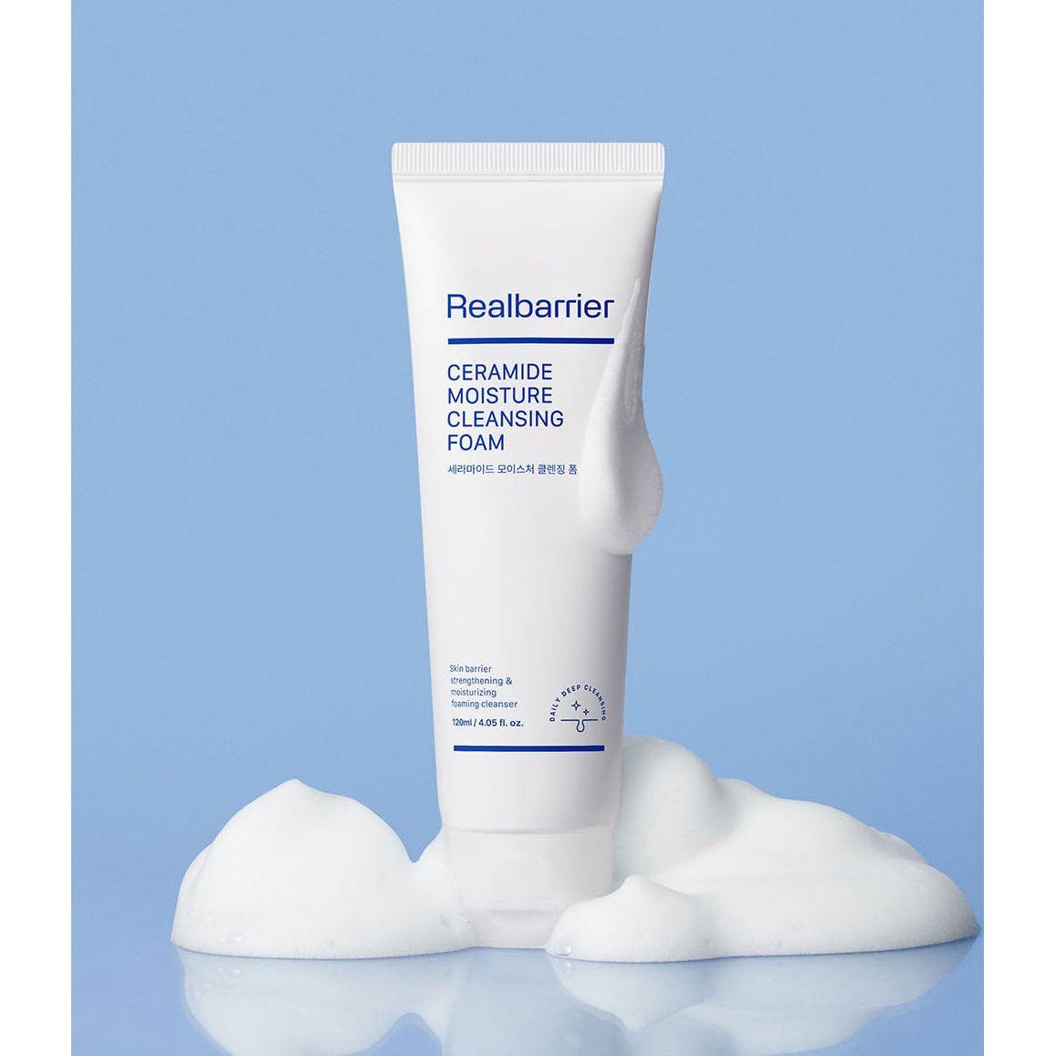 Real Barrier Ceramide Moisture Cleansing Foam – 120ml | Gentle, Hydrating Foam Cleanser for Dry &amp; Sensitive Skin
