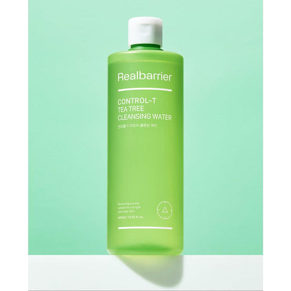 Real Barrier Control-T Tea Tree Cleansing Water – 400ml | Gentle, Acne-Fighting Micellar Cleanser