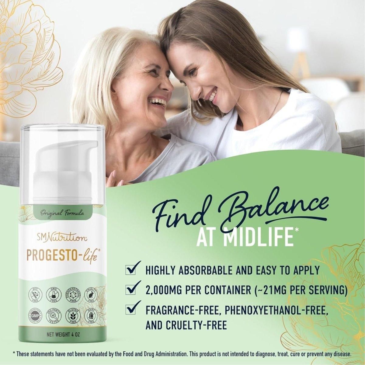 Progesterone Cream for Women | 2000Mg USP Micronized Progesterone for Balance & Menstrual Support | 4Oz Pump (~96 Servings) | Soy - Free, Gluten - Free, Dairy - Free, Phenoxyethanol - Free, Cruelty - Free - Glam Global UK