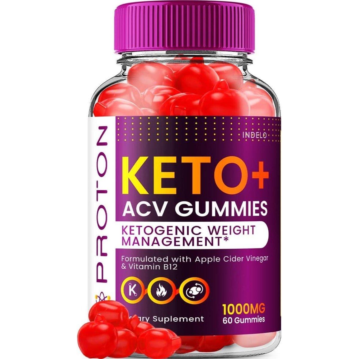 Proton Keto ACV Gummies 1000mg (60 Gummies) - Glam Global UK