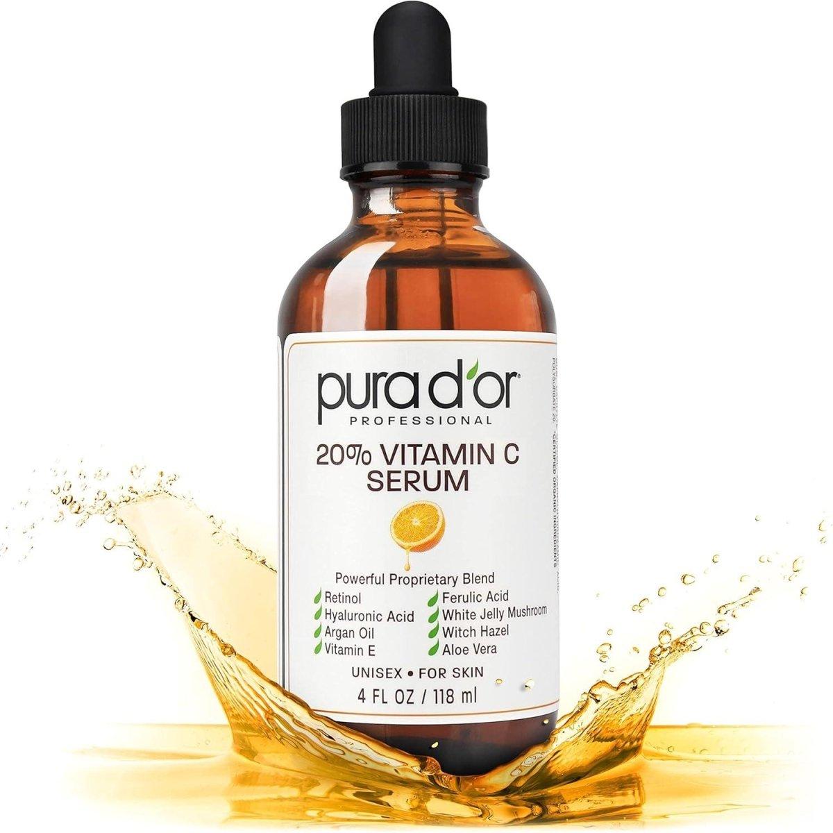 PURA D'OR Professional 20% Vitamin C Serum - Big Bottle 120ml - Glam Global UK