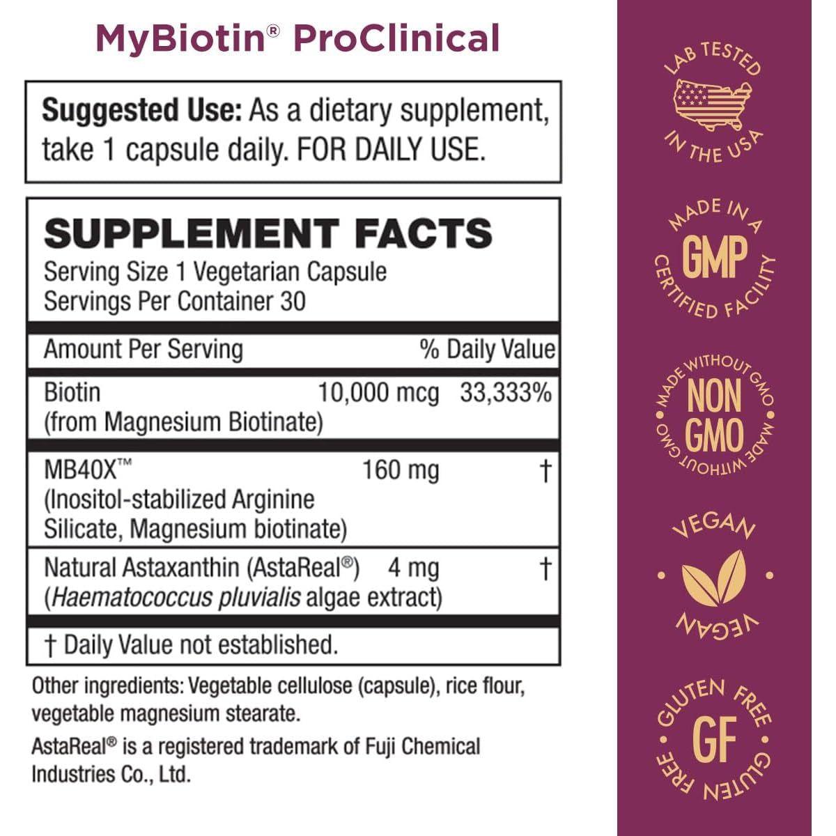 Purity Products MyBiotin ProClinical Dietary Supplement - 30 Capsules - Glam Global UK