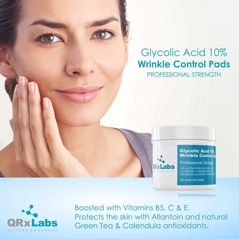 QRxLabs Glycolic Acid 10% Resurfacing Pads - 50 Texture Pads - Glam Global UK