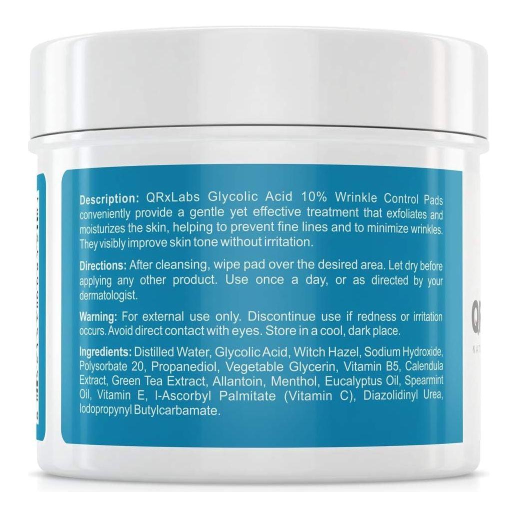 QRxLabs Glycolic Acid 10% Resurfacing Pads - 50 Texture Pads - Glam Global UK