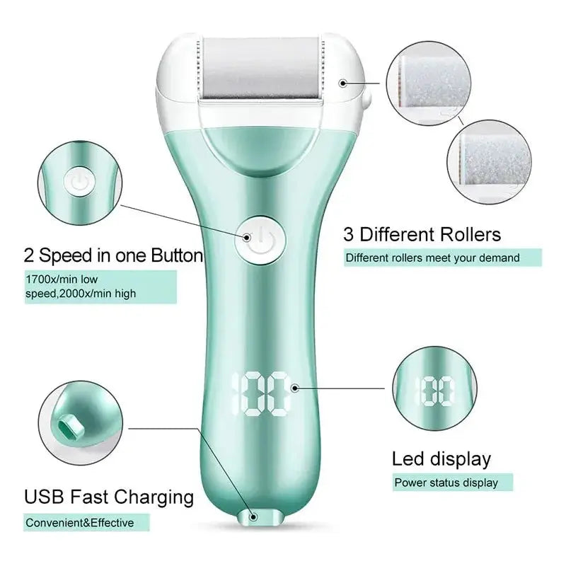 Rechargeable Electric Foot File for Callus Removal - Glam Global UK