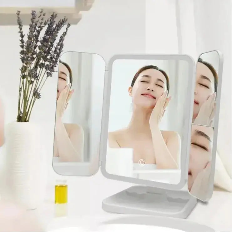 Rechargeable Rotating LED Beauty Mirror - Glam Global UK