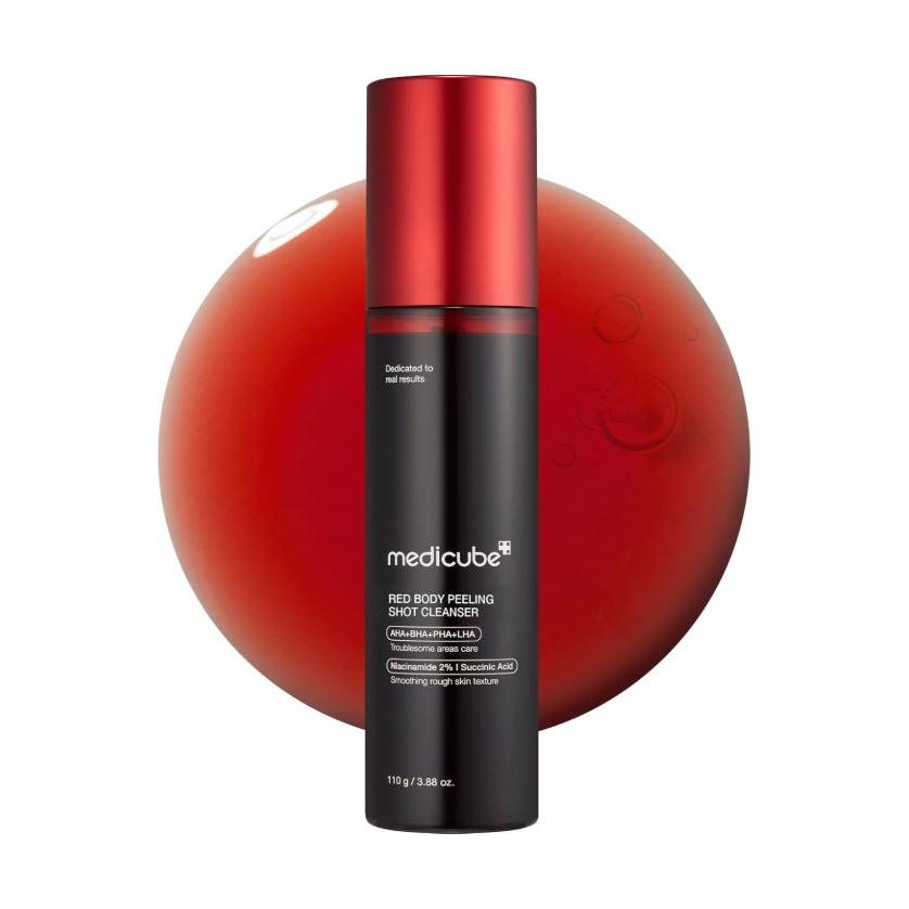 Medicube Red Body Peeling Shot Cleanser - 110ml | High-Performance Exfoliating Body Wash