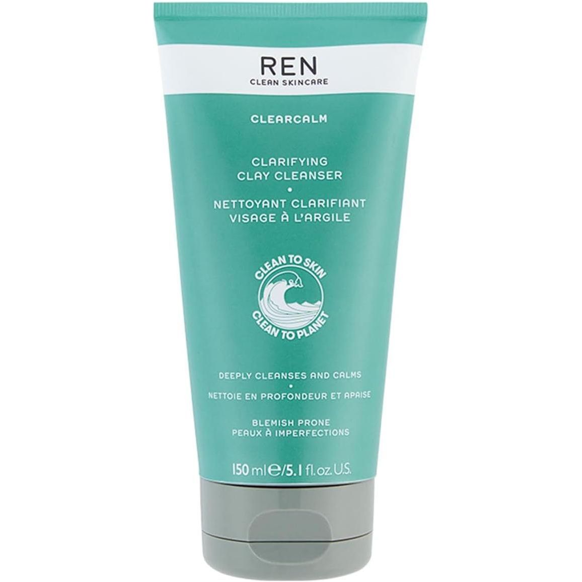 REN Clean Skincare Clearcalm Clarifying Clay Cleanser - 150ml | Deep Cleansing for Breakout - Prone Skin - Glam Global UK