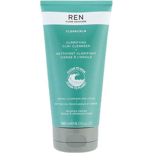 REN Clean Skincare Clearcalm Clarifying Clay Cleanser - 150ml | Deep Cleansing for Breakout - Prone Skin - Glam Global UKREN Clean Skincare