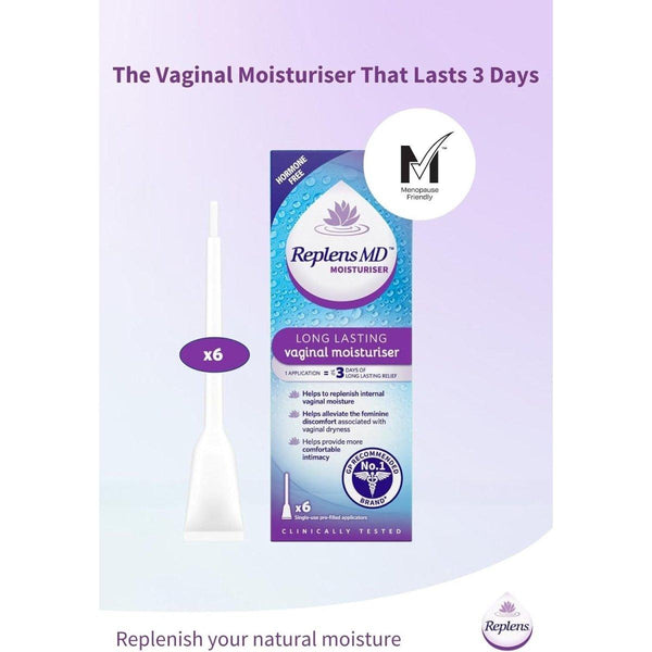 ReplensMD Long Lasting Vaginal Moisturiser - Pack of 6 Pre - Filled Applicators - Glam Global UKReplensMD