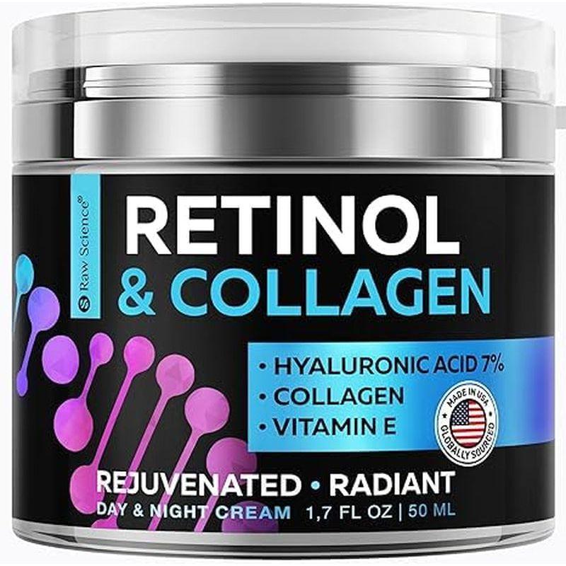 Retinol Cream for Face, anti Wrinkle Face Cream with Collagen for Women & Men, anti Aging Cream - Vitamin E & Hyaluronic Acid for Skin Care, Day & Night Cream, Revitalizing Face Moisturizer - 1.7 OZ - Glam Global UK