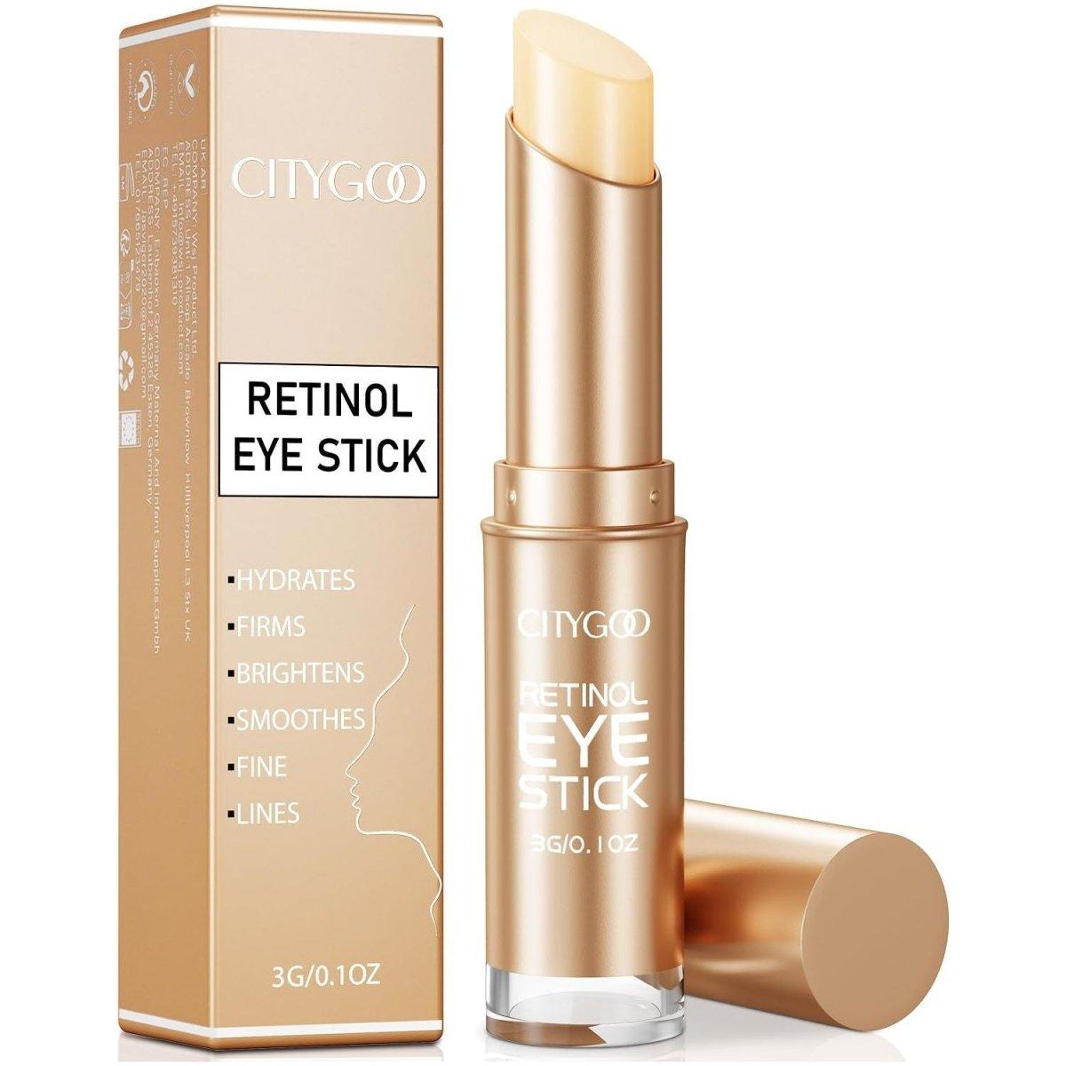 Retinol Eye Stick with Collagen, Hyaluronic Acid for Dark Circle, Wrinkles in 3 - 4 Weeks, under Eye Cream anti Aging, for Puffiness and Bags Reduces Fine Lines - Glam Global UK