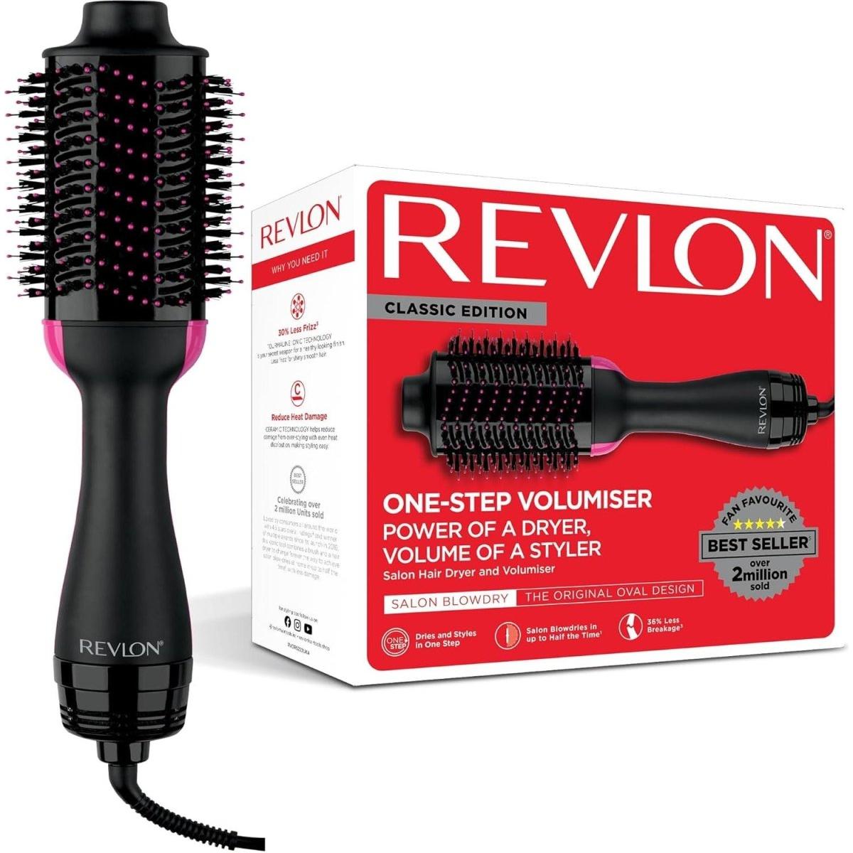 Revlon 2 - In - 1 Pro Collection Salon One Step Hair Dryer and Volumiser, Black - Glam Global UK