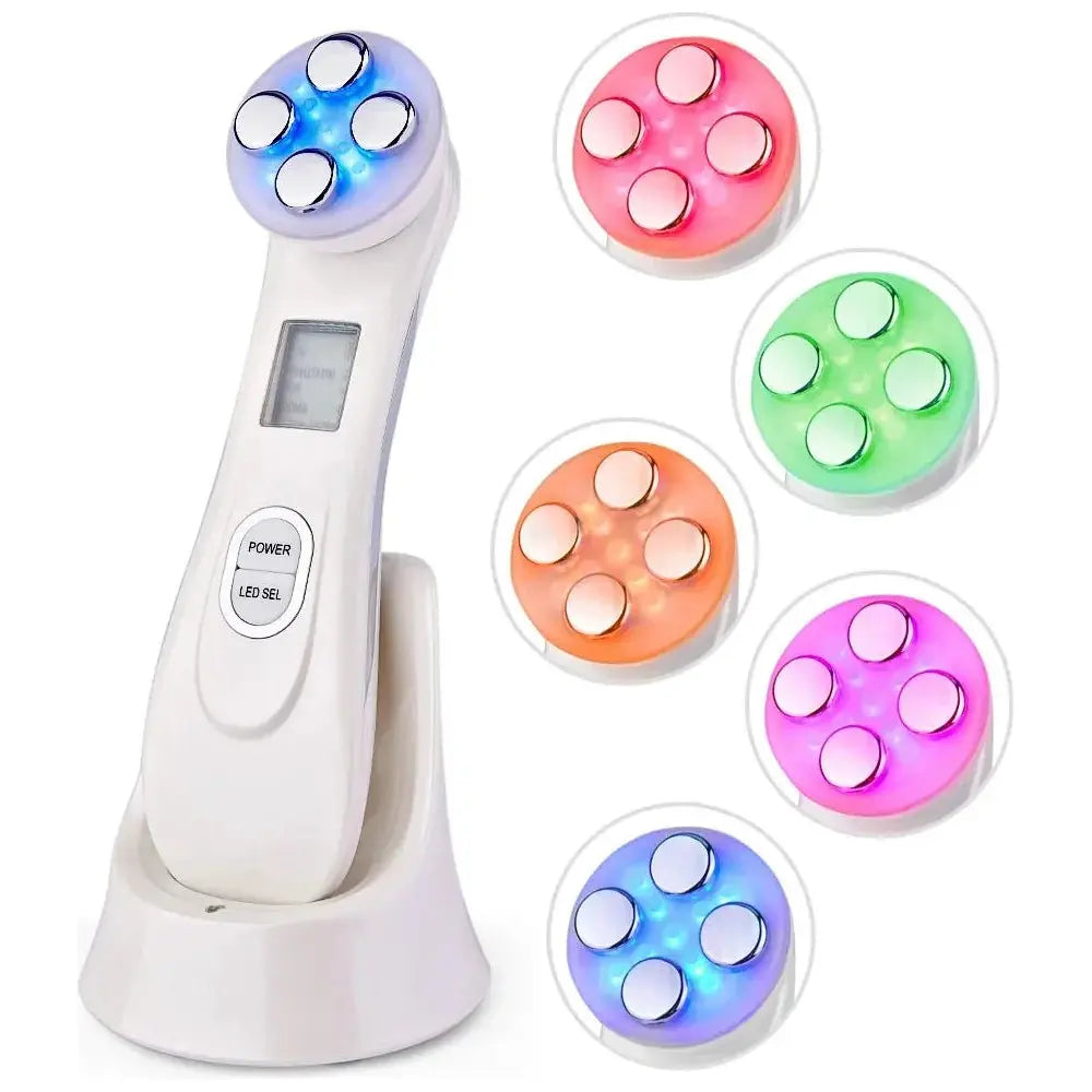 RF EMS LED Photon Facial Rejuvenation Device – Acne & Wrinkle Treatment - Glam Global UK