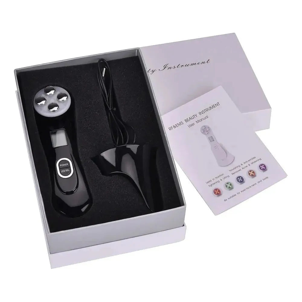 RF EMS LED Photon Facial Rejuvenation Device – Acne & Wrinkle Treatment - Glam Global UK