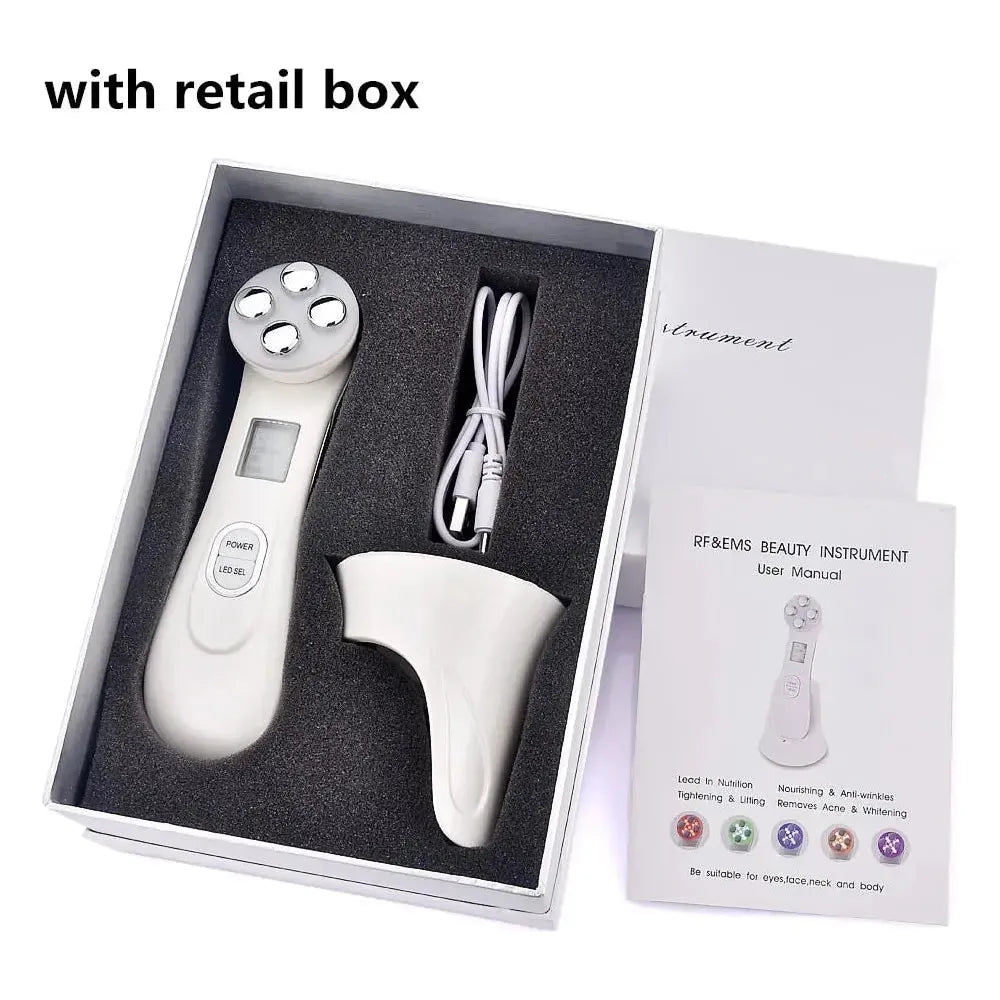 RF EMS LED Photon Facial Rejuvenation Device – Acne & Wrinkle Treatment - Glam Global UK