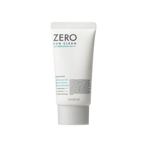rom&nd ZERO SUN CLEAN 50ml, SPF 50+, PA++++ - Glam Global UKrom&nd