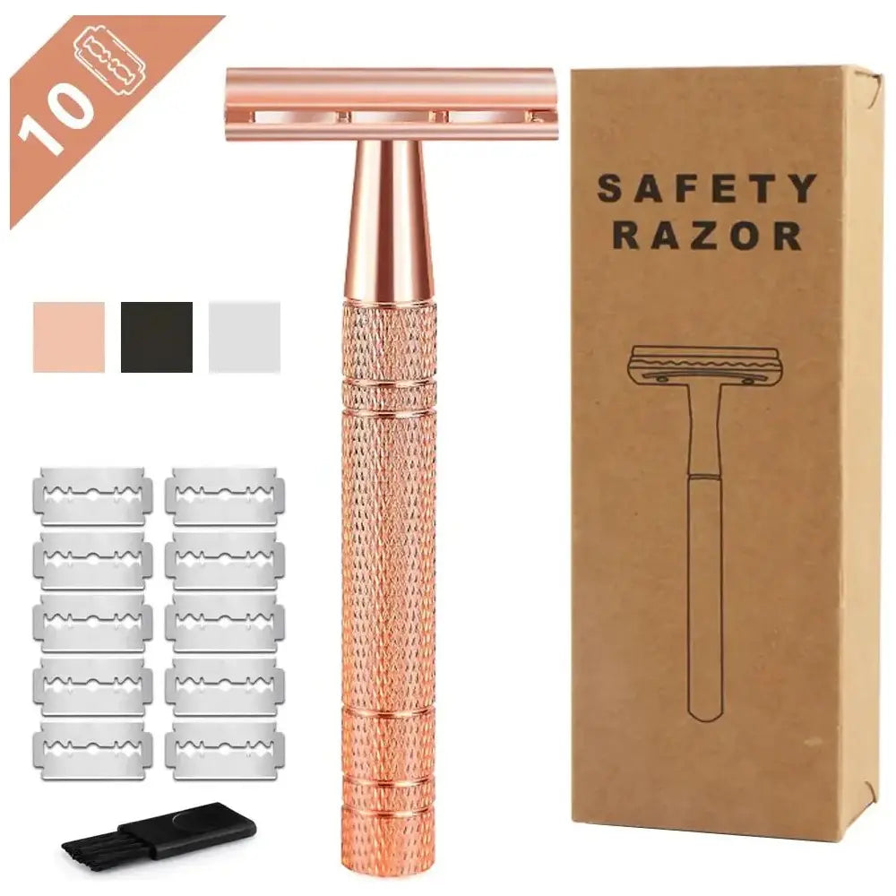 Rose Gold Double Edge Safety Razor - Glam Global UK